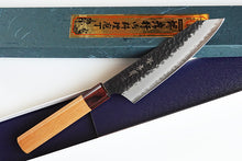 Load image into Gallery viewer, CA011 Japanese Wa-Rocking Santoku knife Black Aogami Super steel 160mm Sakai Takayuki