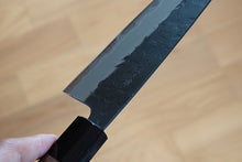 Load image into Gallery viewer, CH012 Japanese Wa-Santoku knife Zenpou - Aogami super steel black 170mm