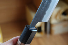 Load image into Gallery viewer, CH012 Japanese Wa-Santoku knife Zenpou - Aogami super steel black 170mm