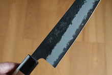 Load image into Gallery viewer, CH013 Japanese Wa-Gyuto knife Zenpou - Aogami super steel black 210mm