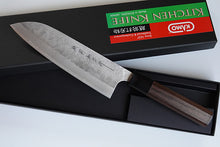 Load image into Gallery viewer, CK201 Japanese Wa-Santoku Knife Echizen Kamo VG10 Damascus Steel 170mm