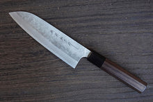 Load image into Gallery viewer, CK201 Japanese Wa-Santoku Knife Echizen Kamo VG10 Damascus Steel 170mm