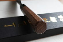 Load image into Gallery viewer, CM003 Japanese black Santoku knife Muneishi - Aogami#2 steel 170mm