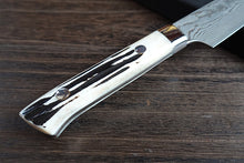Load image into Gallery viewer, CS209 Japanese Petty knife Saji - VG10 Black Damascus 145mm (deer horn handle)