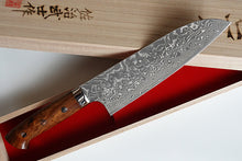 Load image into Gallery viewer, CS210 Japanese Santoku knife Saji - R2 Damascus steel 180mm(Iron wood handle)