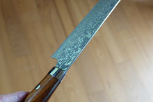 Load image into Gallery viewer, CS210 Japanese Santoku knife Saji - R2 Damascus steel 180mm(Iron wood handle)