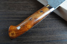 Load image into Gallery viewer, CS210 Japanese Santoku knife Saji - R2 Damascus steel 180mm(Iron wood handle)