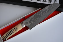 Load image into Gallery viewer, CS201 Japanese Santoku knife Saji - VG10 Black Damascus steel 180mm
