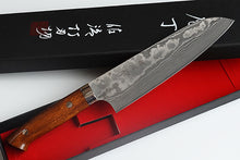Load image into Gallery viewer, CS207 Japanese santoku knife Saji - VG10 Black Damascus steel 175mm