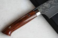 Load image into Gallery viewer, CS207 Japanese santoku knife Saji - VG10 Black Damascus steel 175mm
