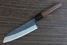 Load image into Gallery viewer, CY305 Japanese Black Santoku knife Yamamoto - Shirogami#2 steel 165mm