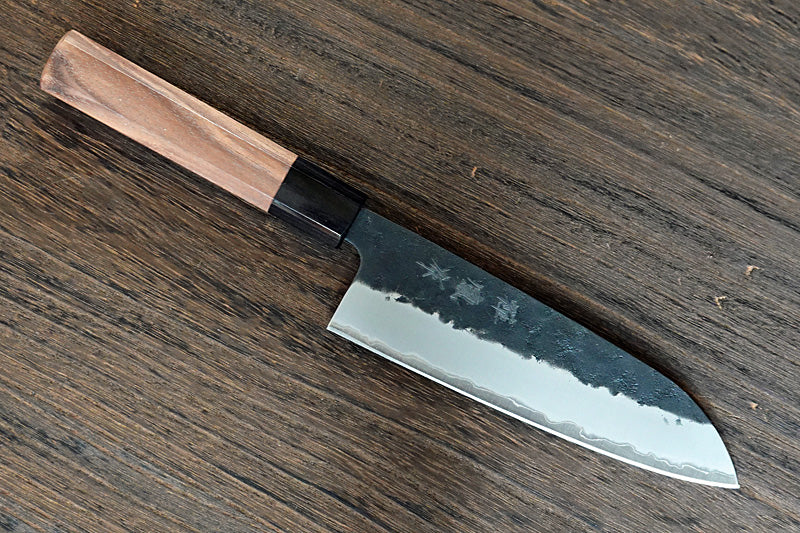 CH012 Japanese Wa-Santoku knife Zenpou - Aogami super steel black 170mm