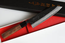 Load image into Gallery viewer, CK101 Japanese Santoku knife Tosa-Kajiya - Aogami#2 Damascus black 170mm
