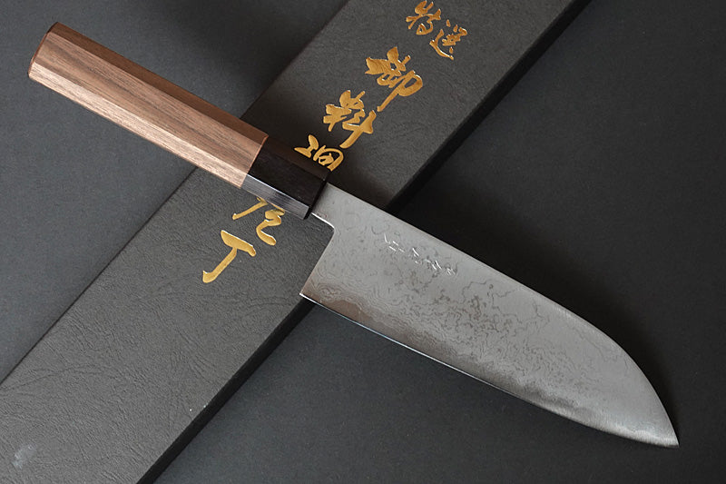 CK103 Japanese Santoku knife Tosa-Kajiya - Aogami#2 Damascus steel 170mm