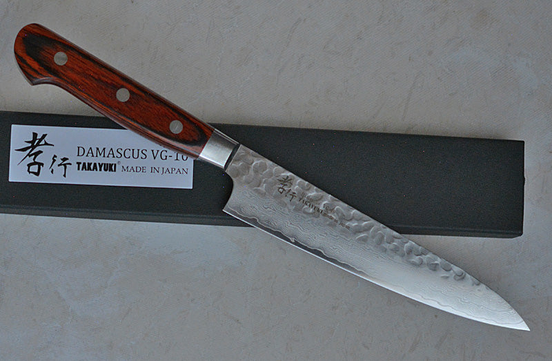 Japanese petty knife VG10 Damascus steel by Sakai Taakayuki brand