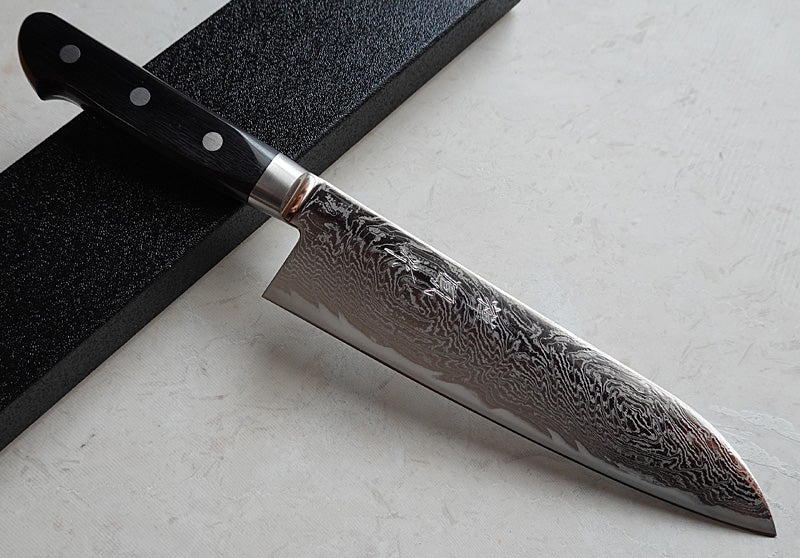 Japanese santoku knife AUS10 Damascus steel by Zenpou brand