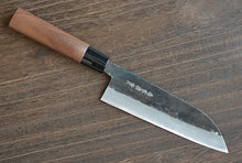 Load image into Gallery viewer, Japanese black santoku knife Aogami2 steel by Tosa-kajiya brand
