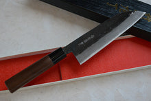 Load image into Gallery viewer, CK101 Japanese Santoku knife Tosa-Kajiya - Aogami#2 steel black 165mm
