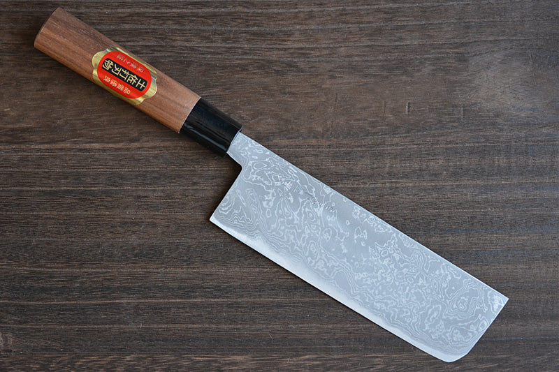 Japanese nakiri knife Aogami2 Damascus steel by Tosa-kajiya brand