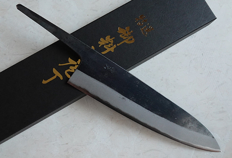 Japanese Kurouchi Gyuto knife Aogami2 steel by Muneishi brand without handle