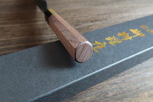 Load image into Gallery viewer, CM003 Japanese black Santoku knife Muneishi - Aogami#2 steel 170mm

