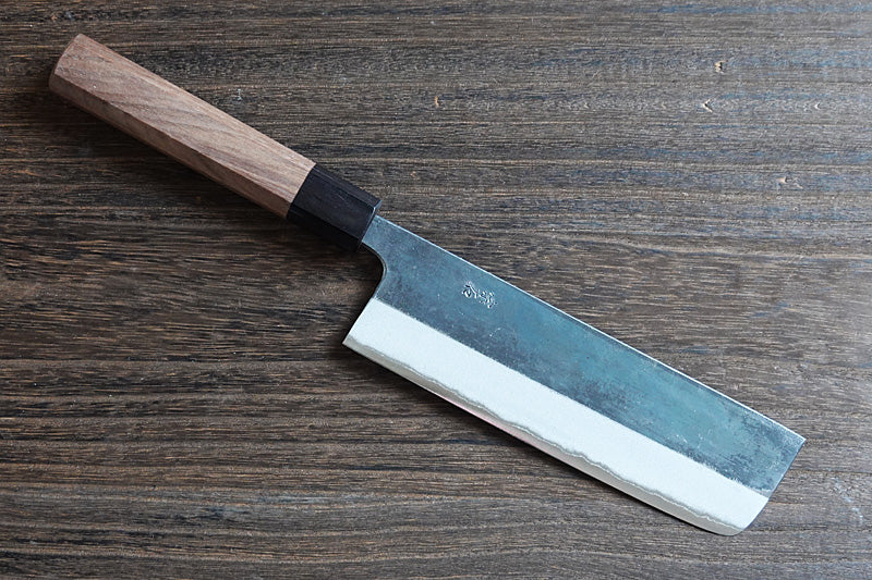 CM004 Japanese black Nakiri knife Muneishi - Aogami#2 steel 165mm