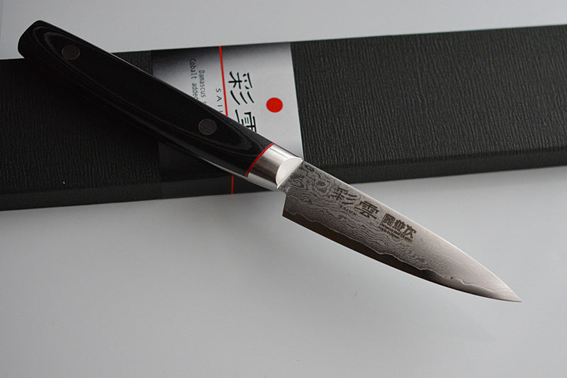 Japanese Paring knife VG10 Damascus steel by Sekikanetsugu Saiun brand