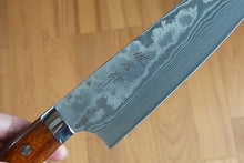 Load image into Gallery viewer, CS207 Japanese santoku knife Saji - VG10 Black Damascus steel 175mm
