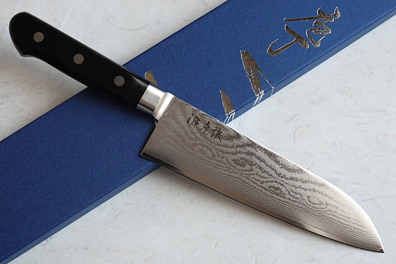 CY105 Japanese Santoku knife Minamoto - VG10 Damascus steel 180mm