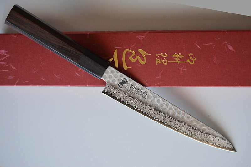 CY209 Japanese Wa-Petty knife Zenpou - Sandvik Damascus steel 155mm